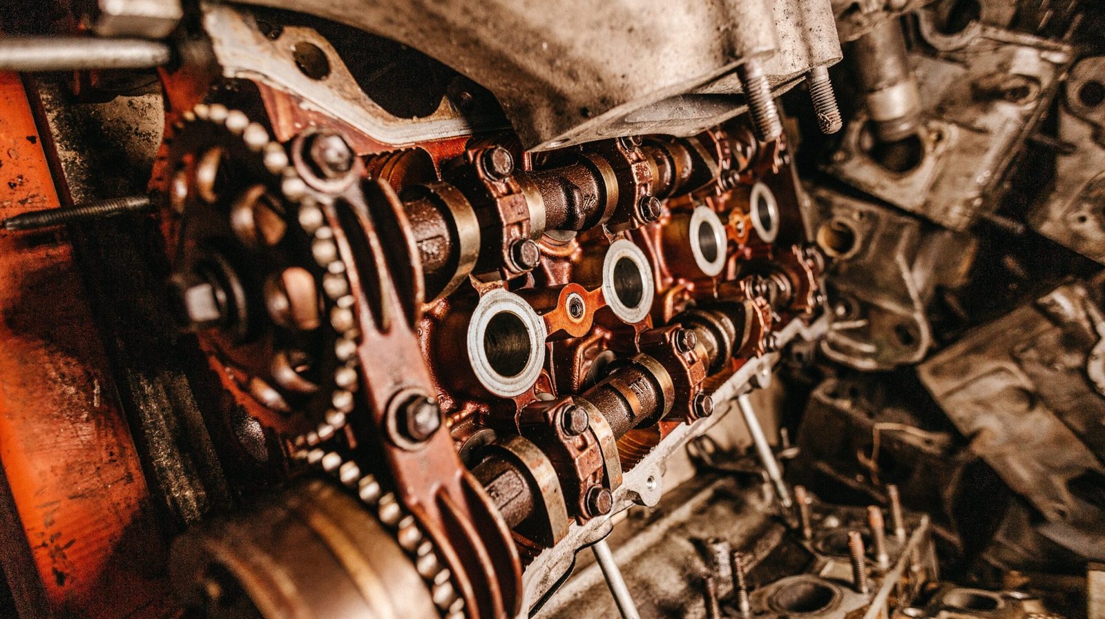 A closeup shot of the details of an old industrial machine